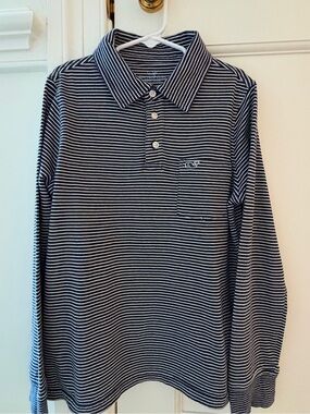 Vineyard Vines Navy & White Striped Polo Shirt - Size S
